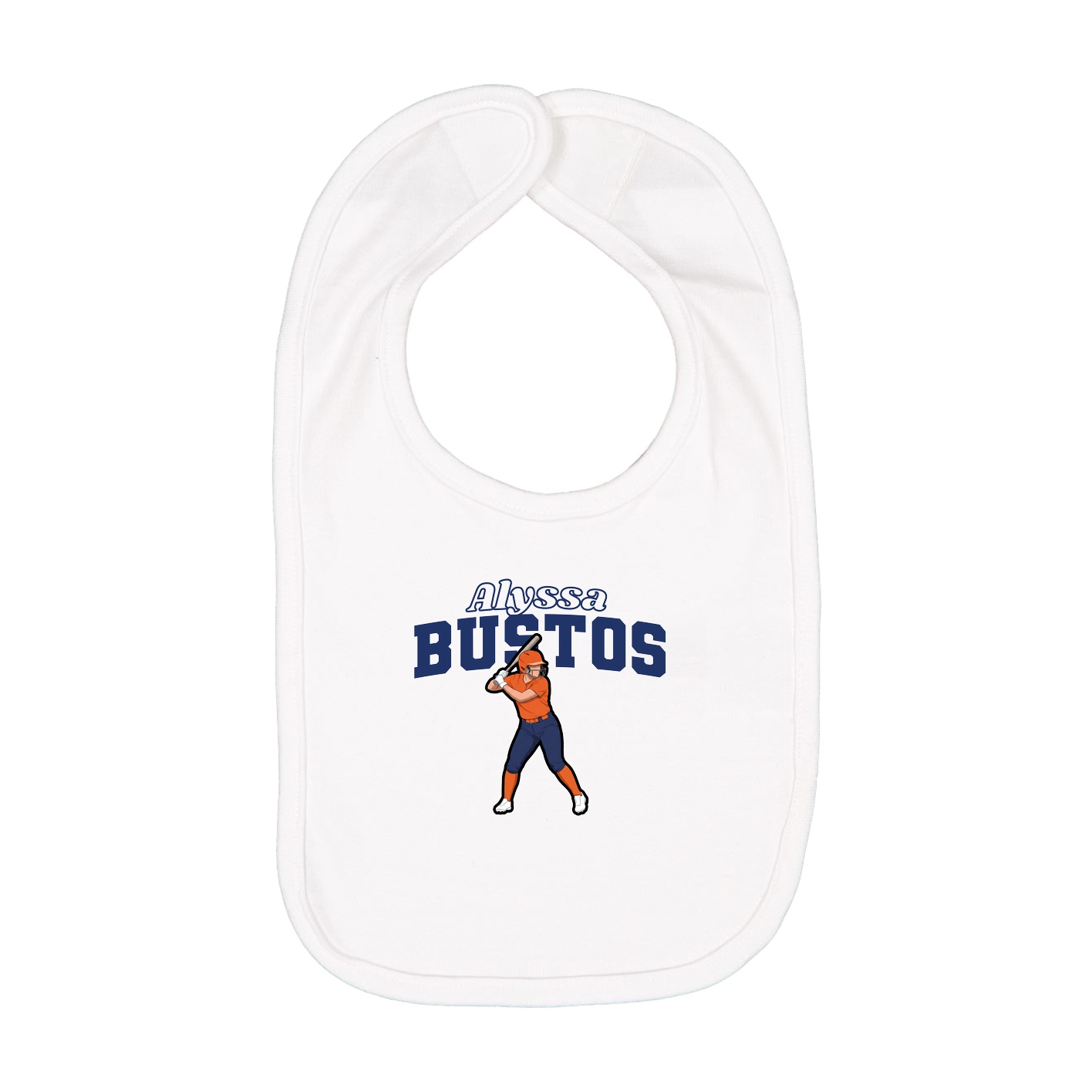 Infant Bib — Name Arch in White