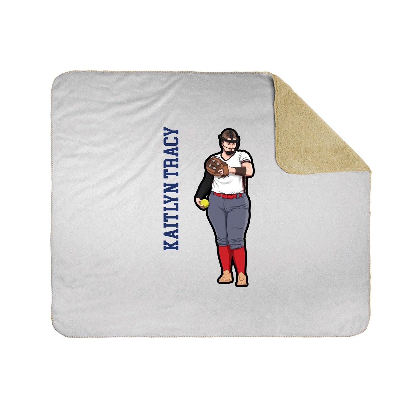 Throw Blanket — Name Vertical in White