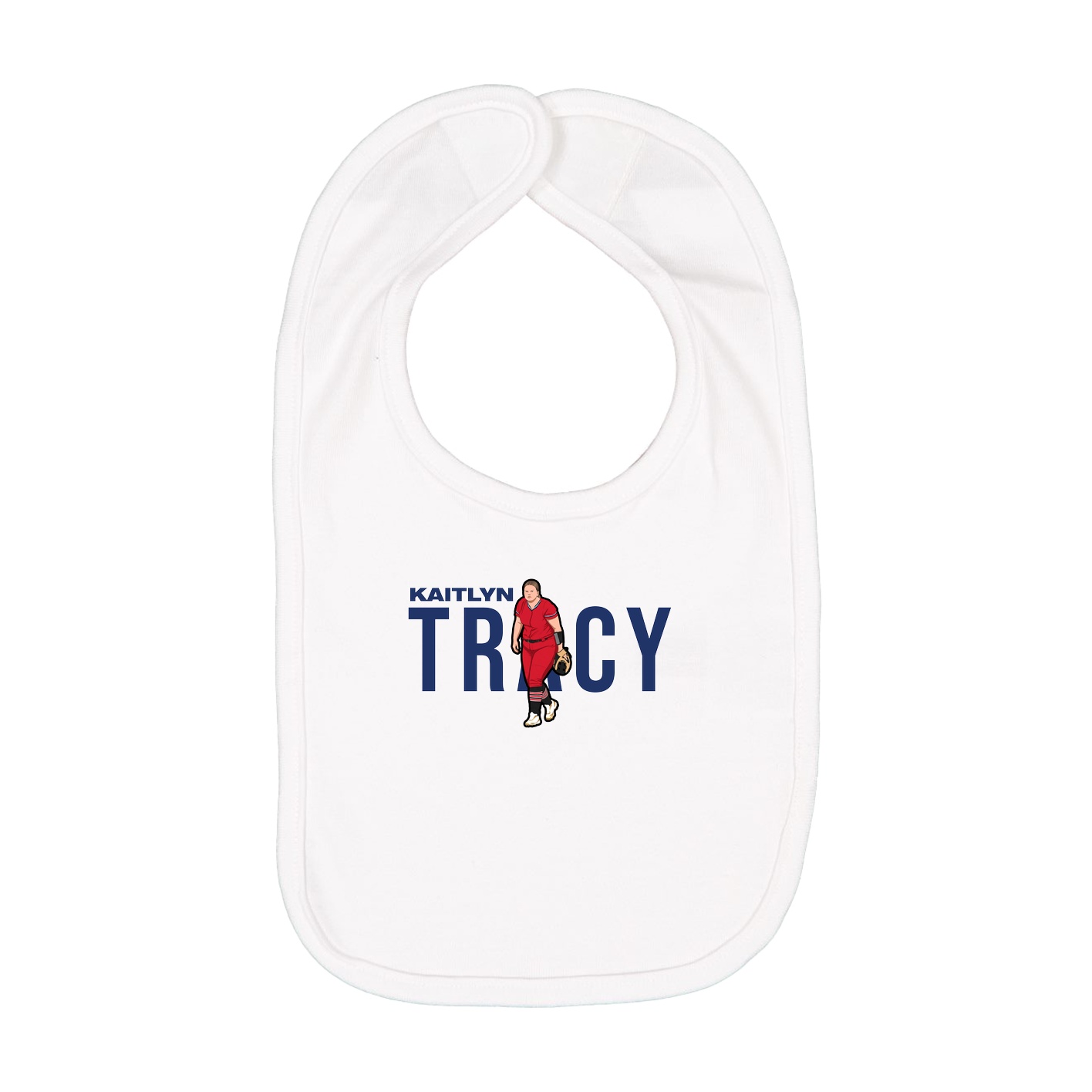 Infant Bib — Player Name in White
