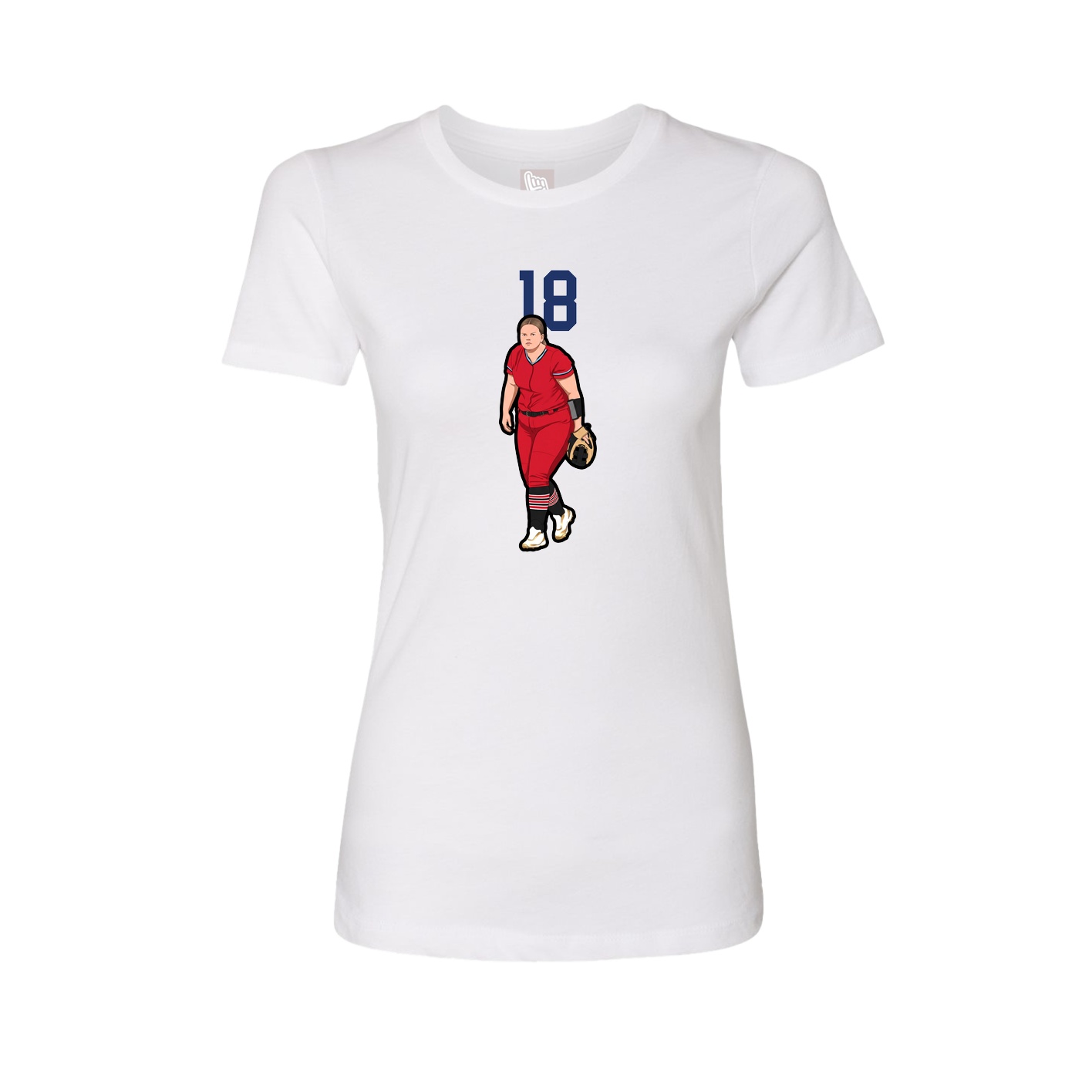 Fitted Women's Tee — Number Top in White