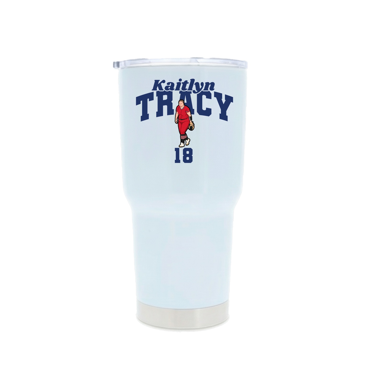 30oz Stainless Steel Tumbler — Signature Arch in White