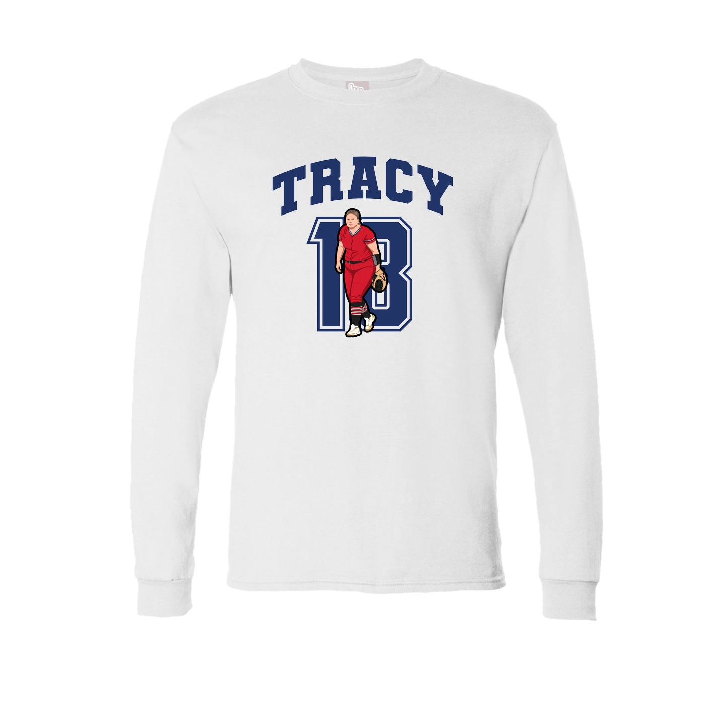 Long Sleeve Tee — Number in White