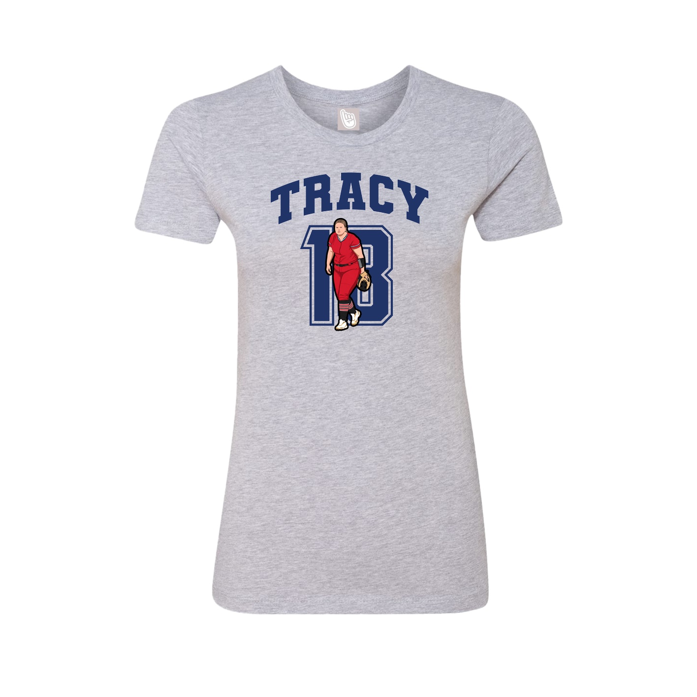 Fitted Women's Tee — Number in Grey