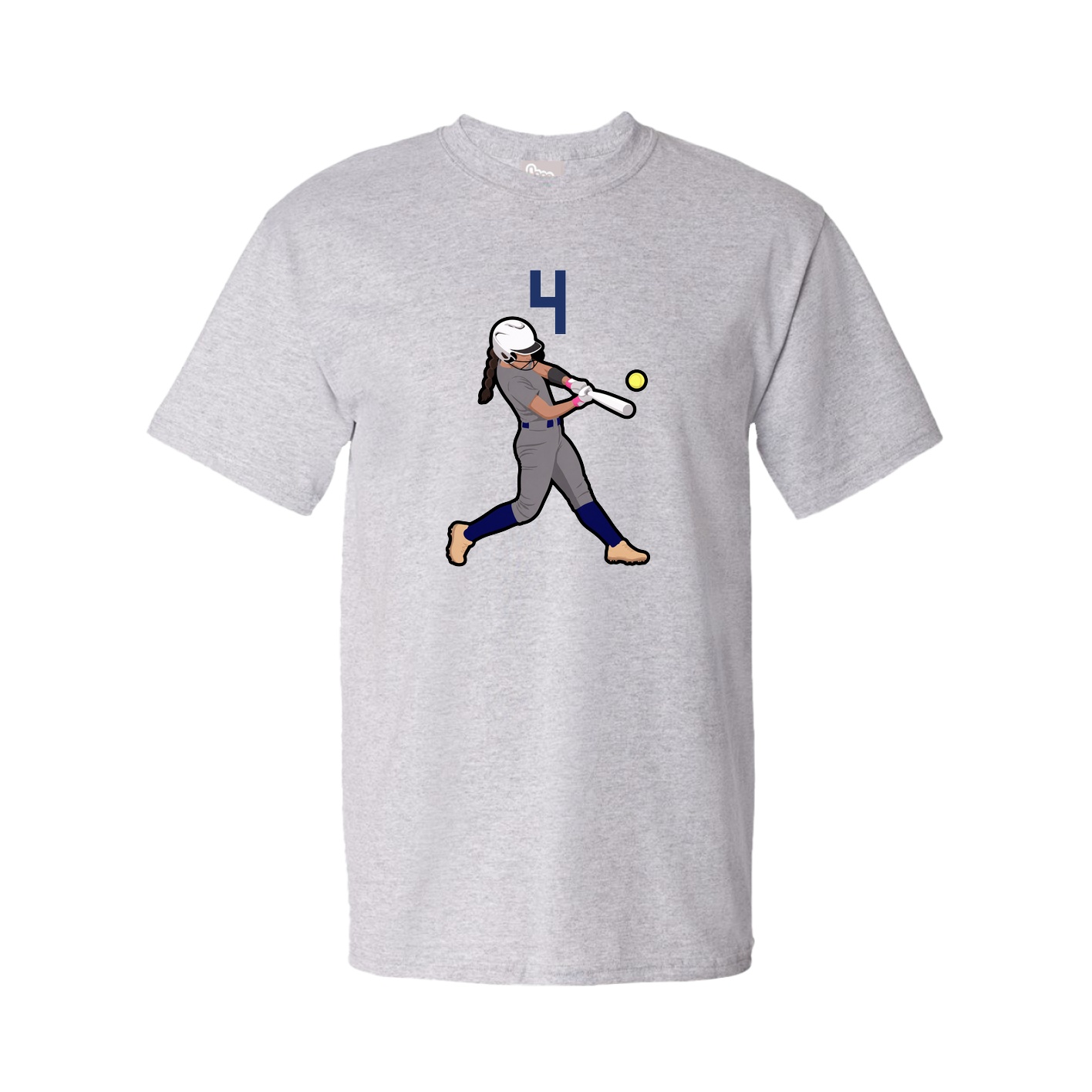 Youth Tee — Number Top in Grey