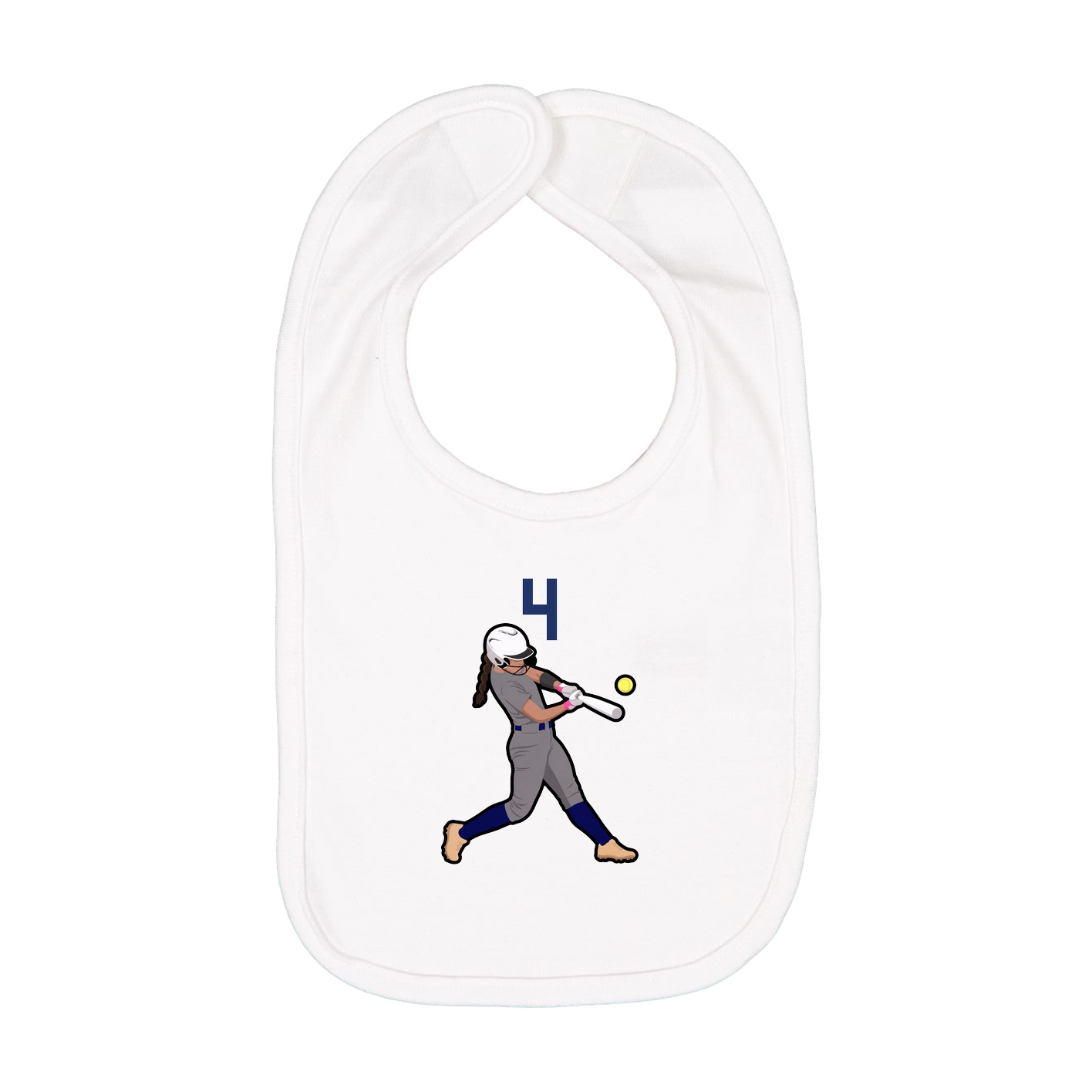 Infant Bib — Number Top in White