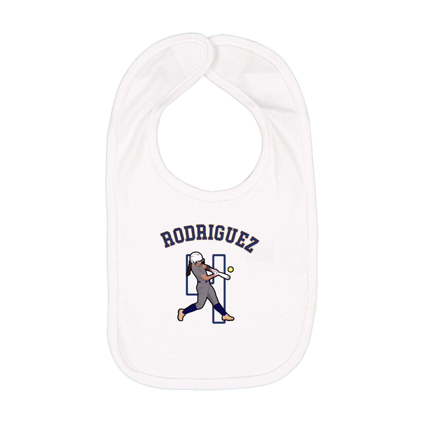 Infant Bib — Shirsey Arch in White