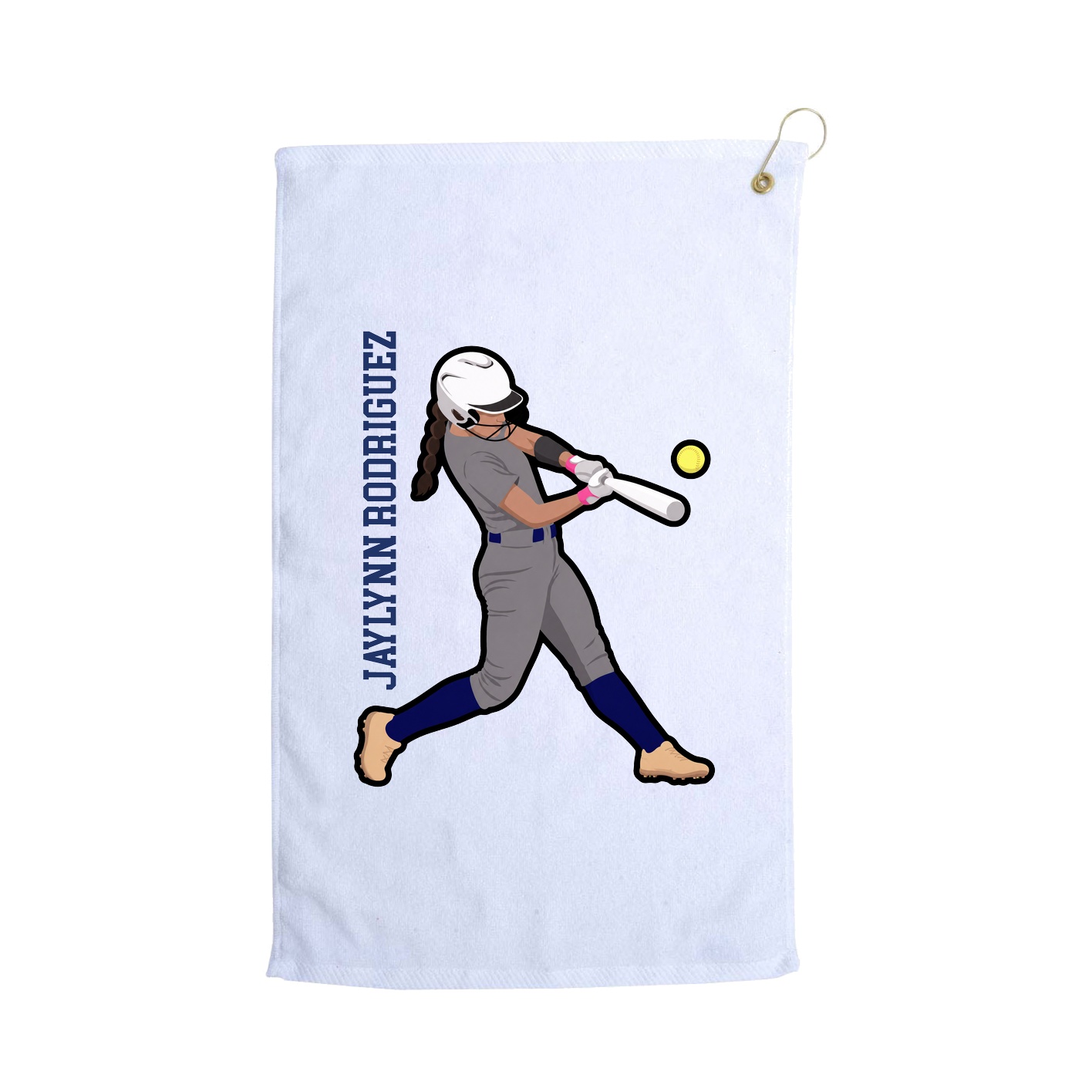 Golf Towel — Name Vertical in White