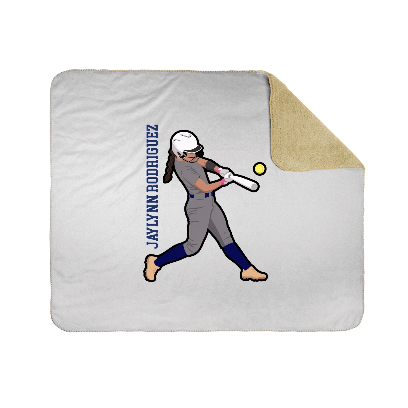 Throw Blanket — Name Vertical in White