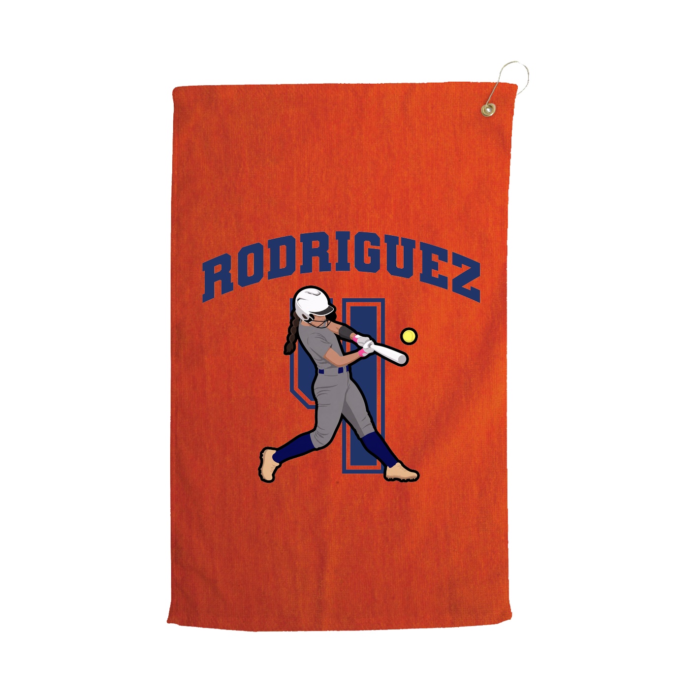 Golf Towel — Number in Orange