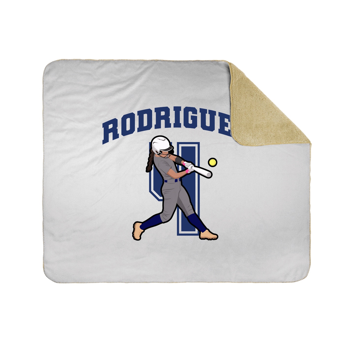 Throw Blanket — Number in White
