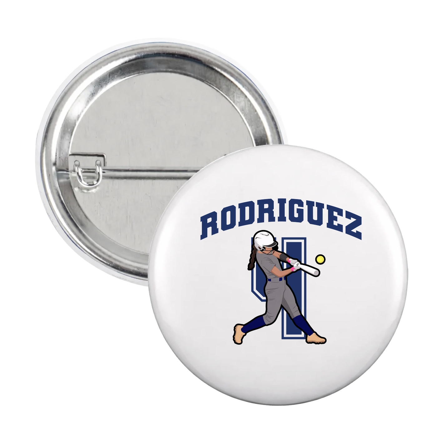 Game Day Button — Number in White