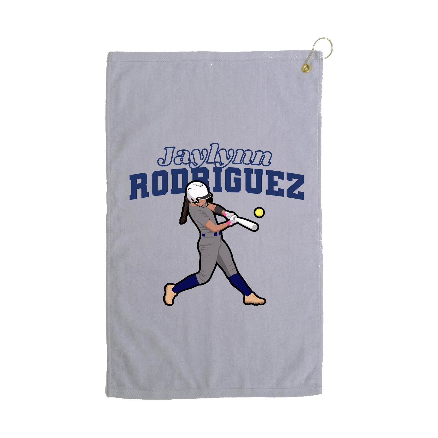 Golf Towel — Name Arch in Grey