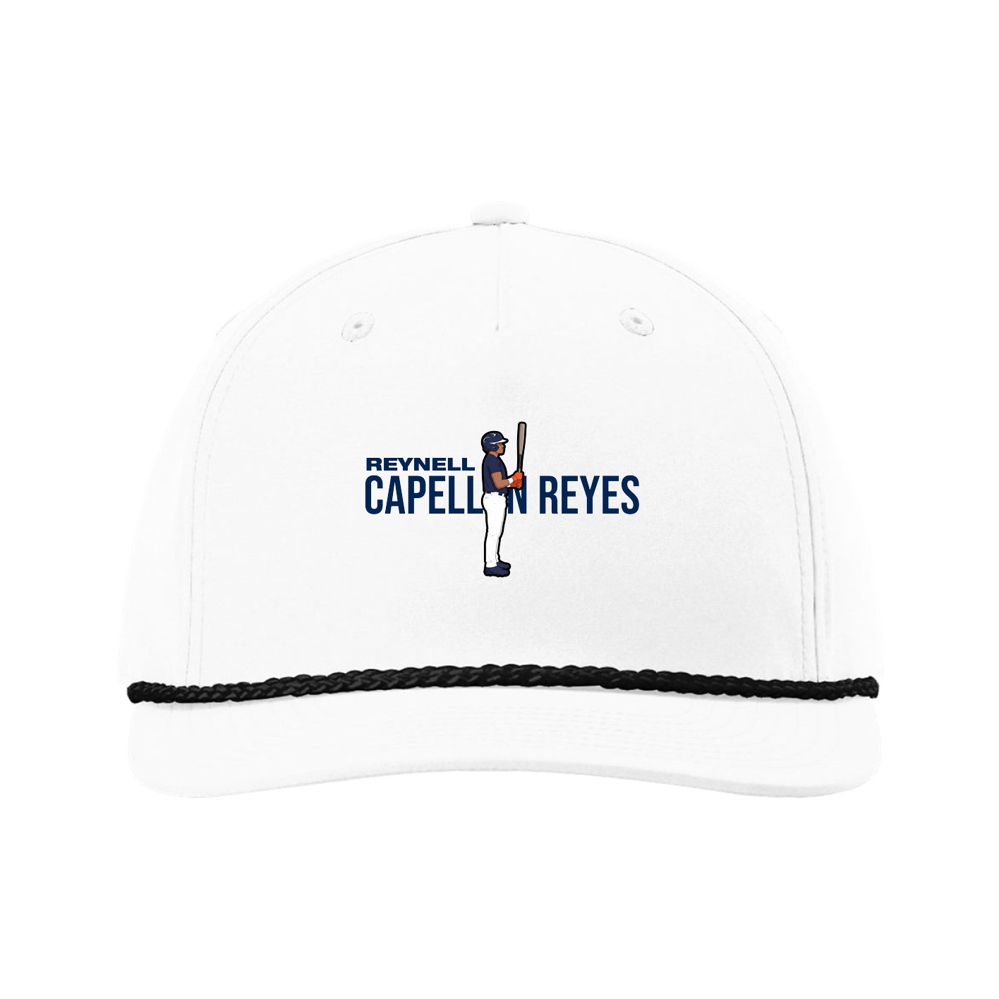 Five-Panel Classic Rope Cap — Player Name in White