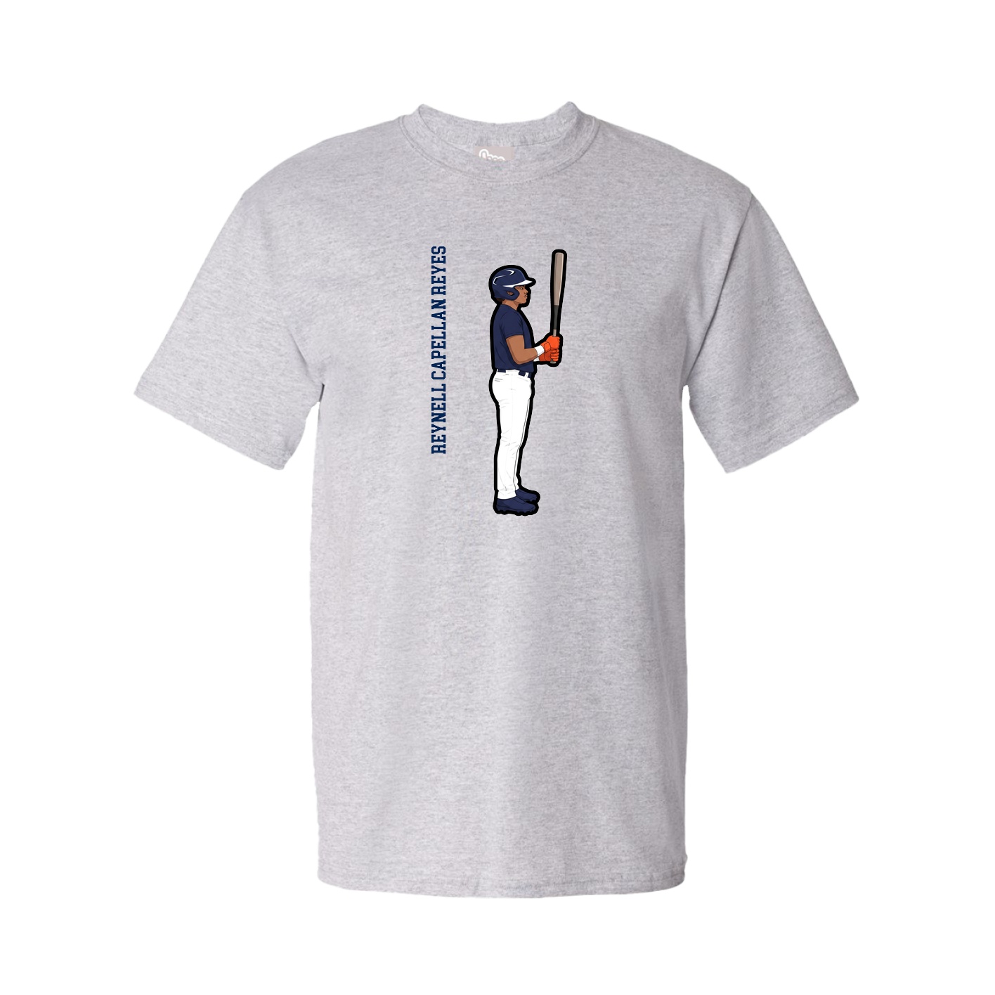 Youth Tee — Name Vertical in Grey