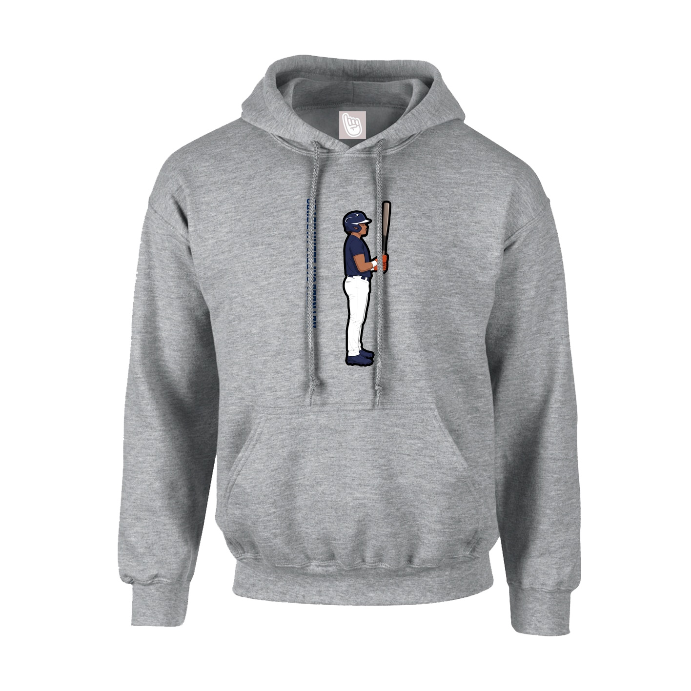 Hoodie — Name Vertical in Grey
