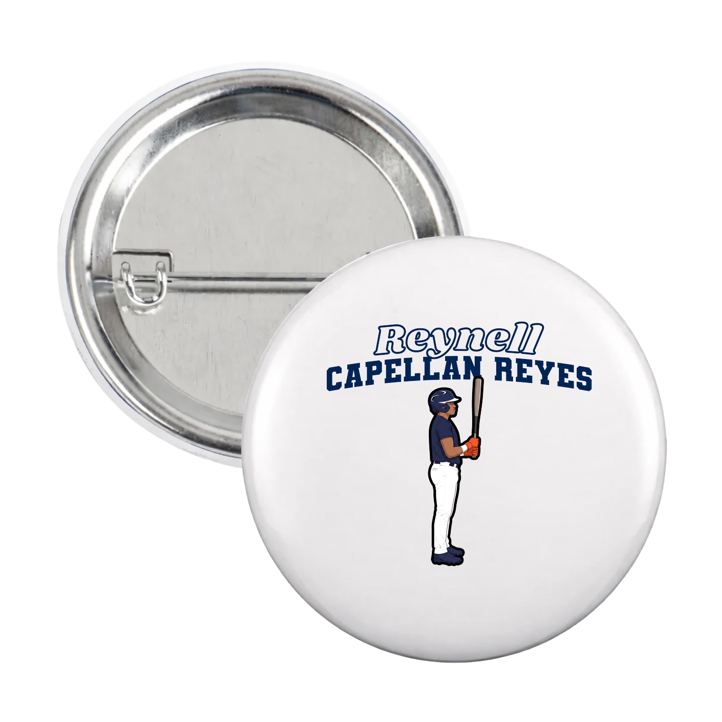 Game Day Button — Name Arch in White