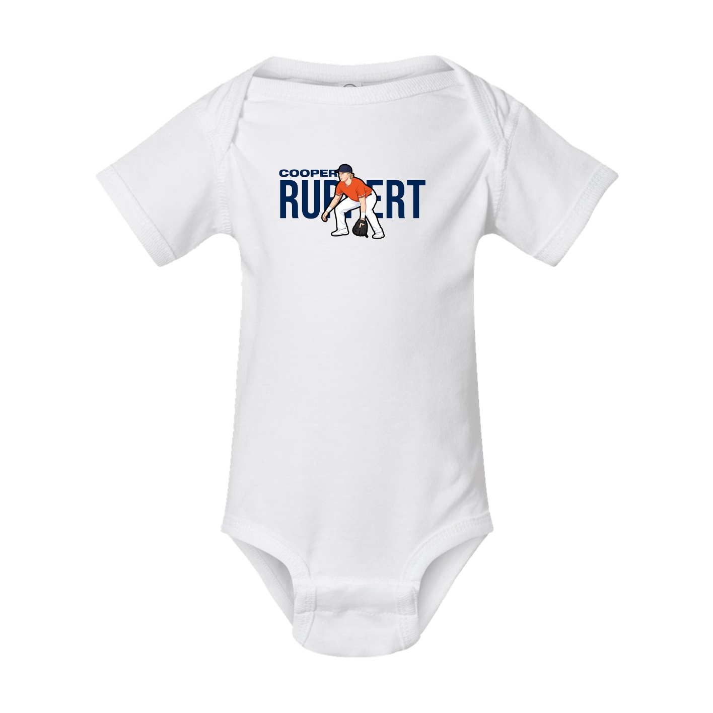 Baby Onesie — Player Name in White