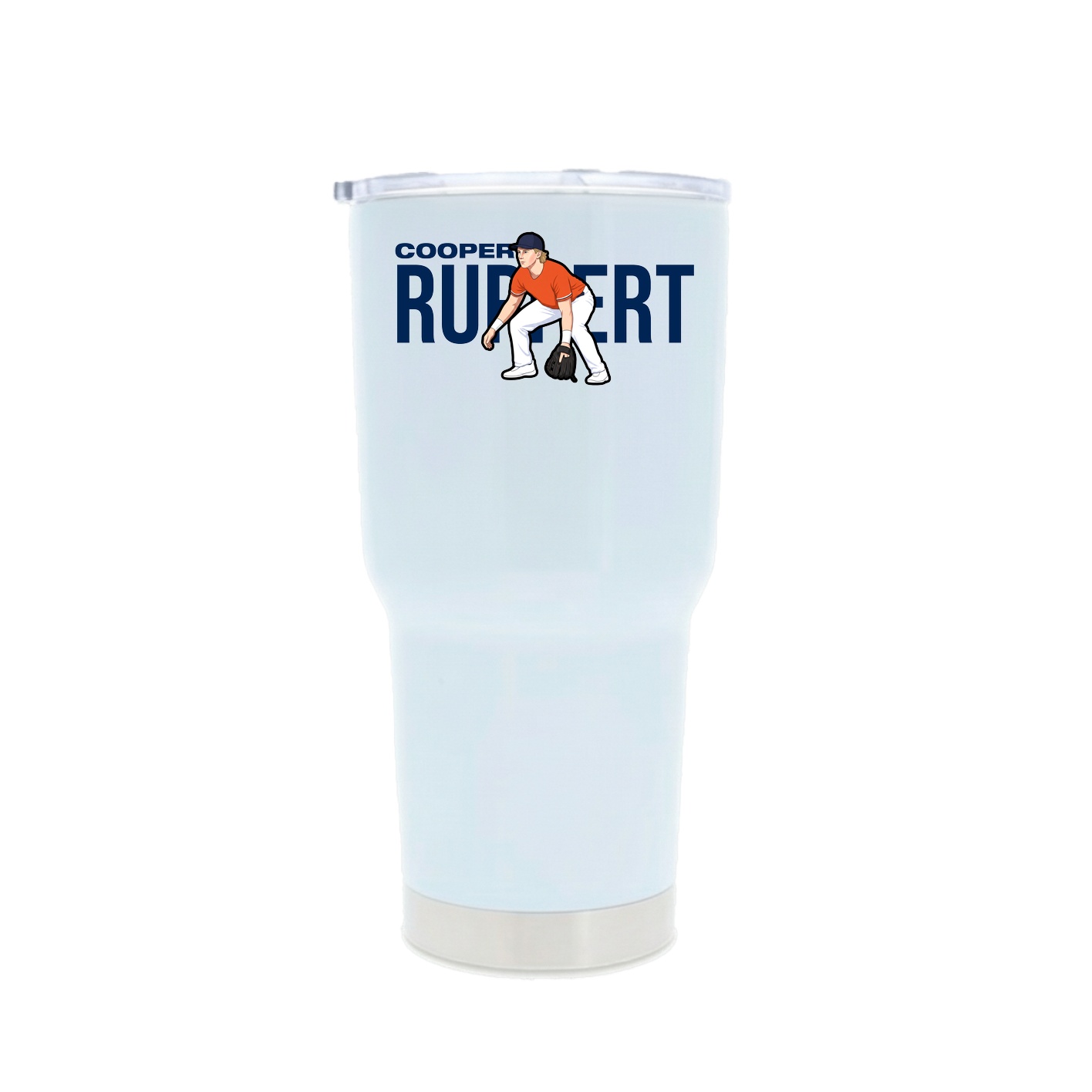 30oz Stainless Steel Tumbler — Player Name in White