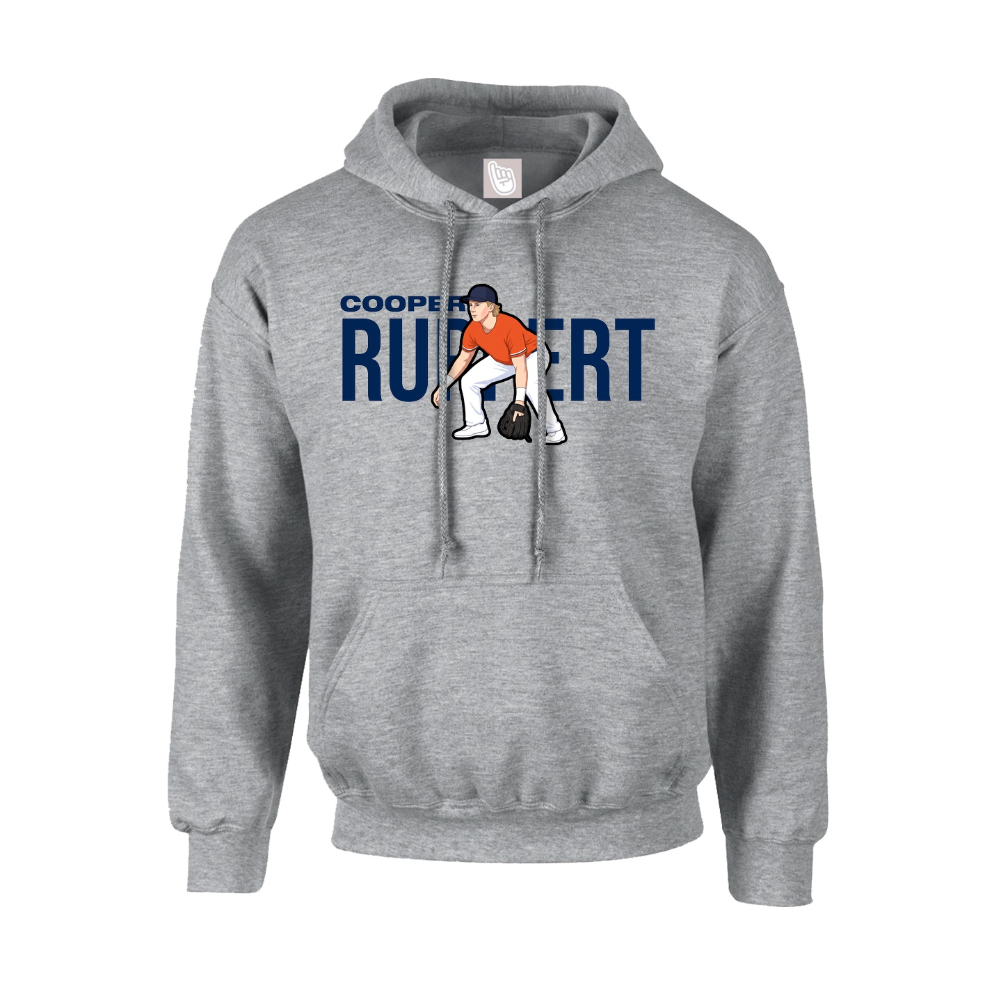 Youth Hoodie — Player Name in Grey