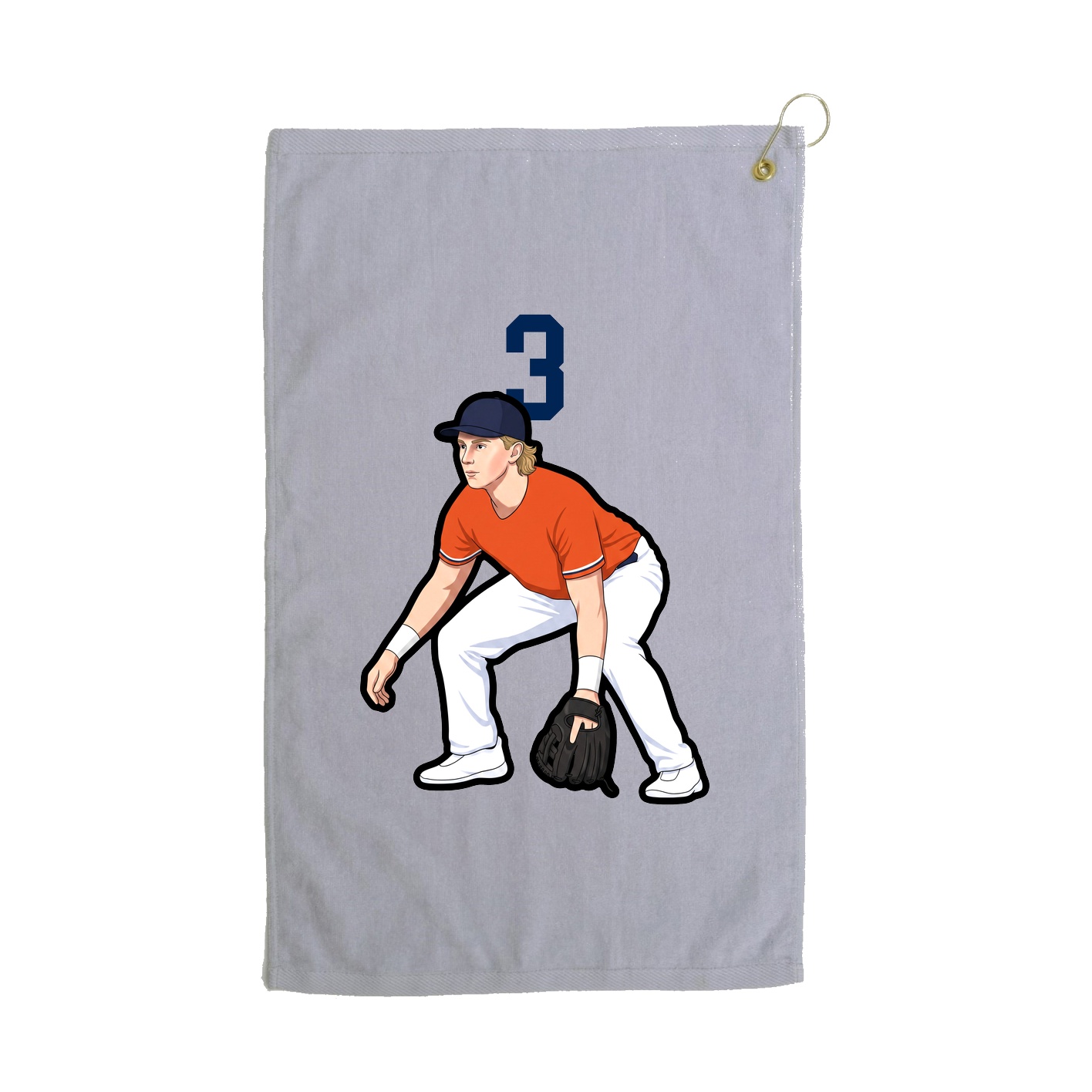 Golf Towel — Number Top in Grey