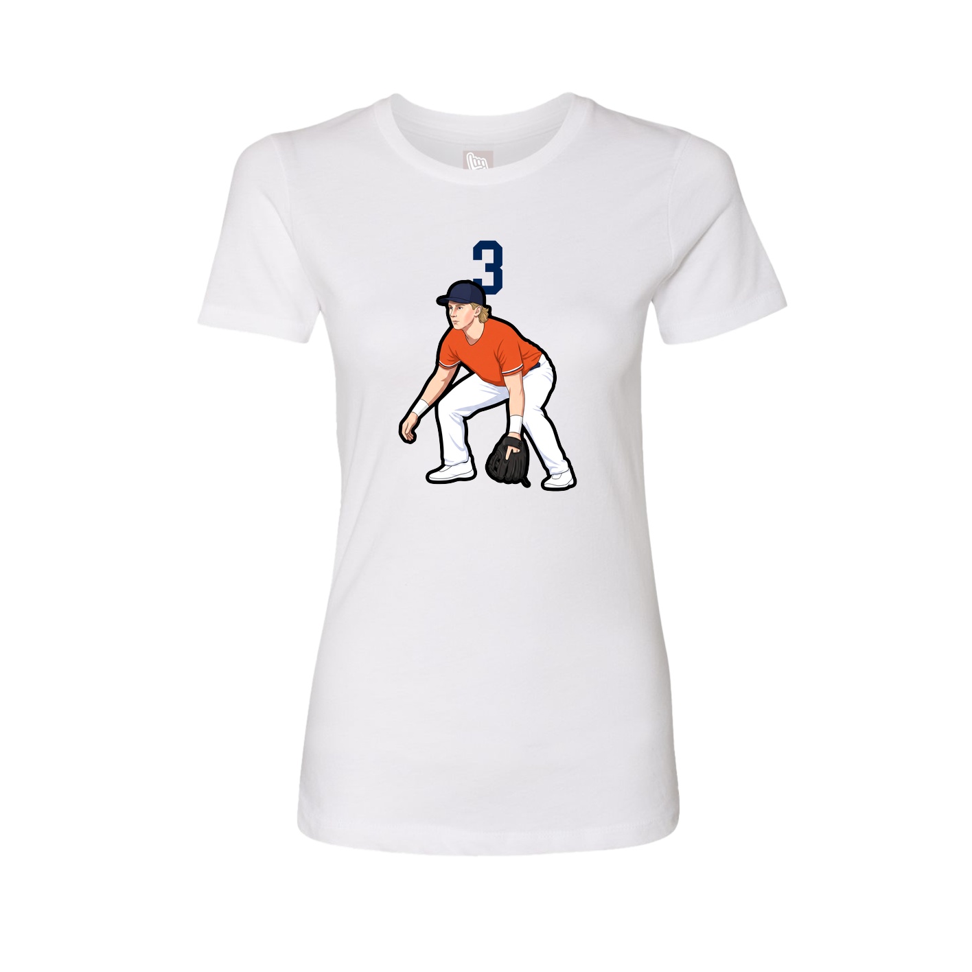 Fitted Women's Tee — Number Top in White