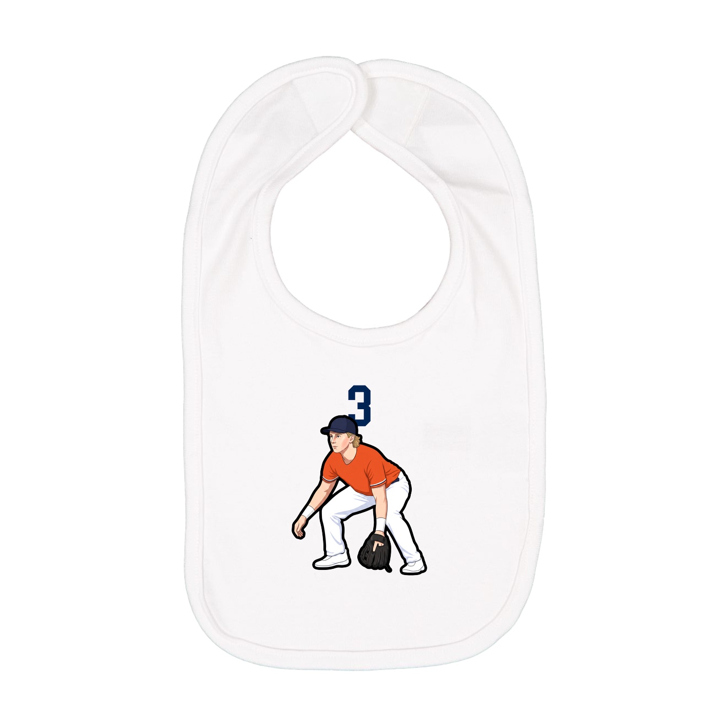 Infant Bib — Number Top in White