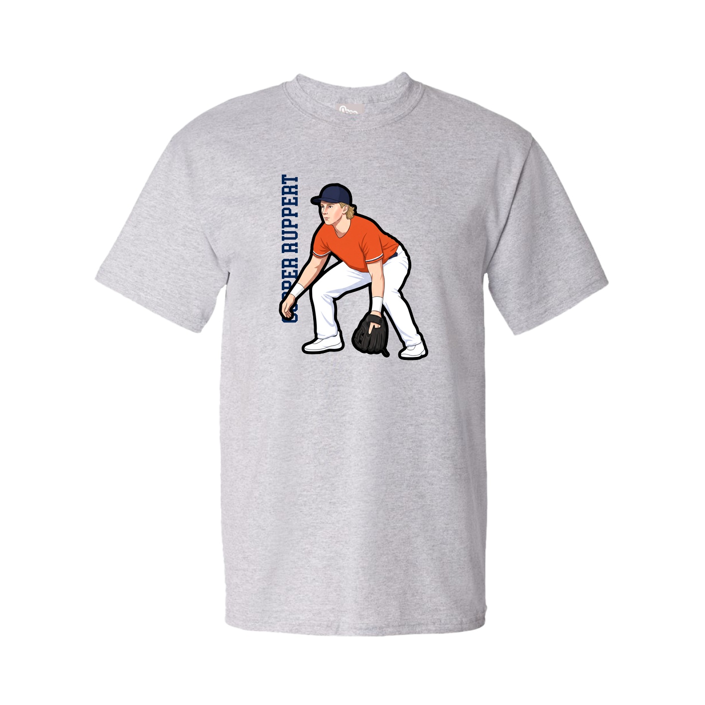 Youth Tee — Name Vertical in Grey