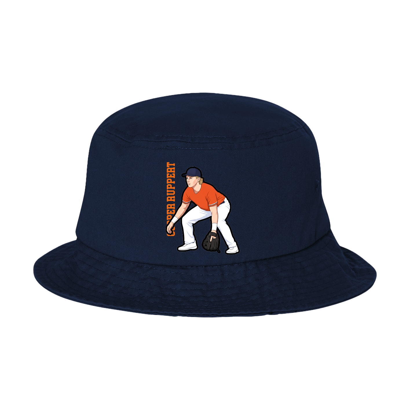 Bucket Cap — Name Vertical in Navy