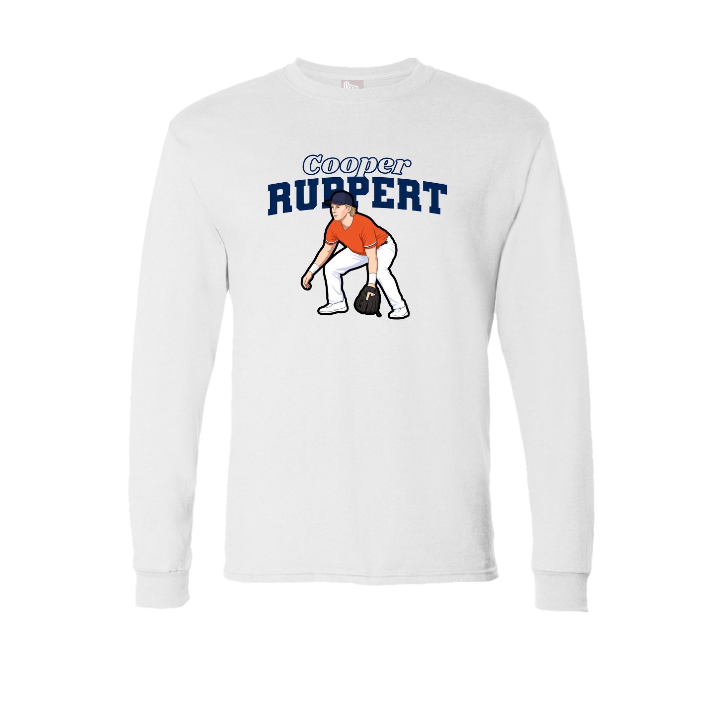 Long Sleeve Tee — Name Arch in White