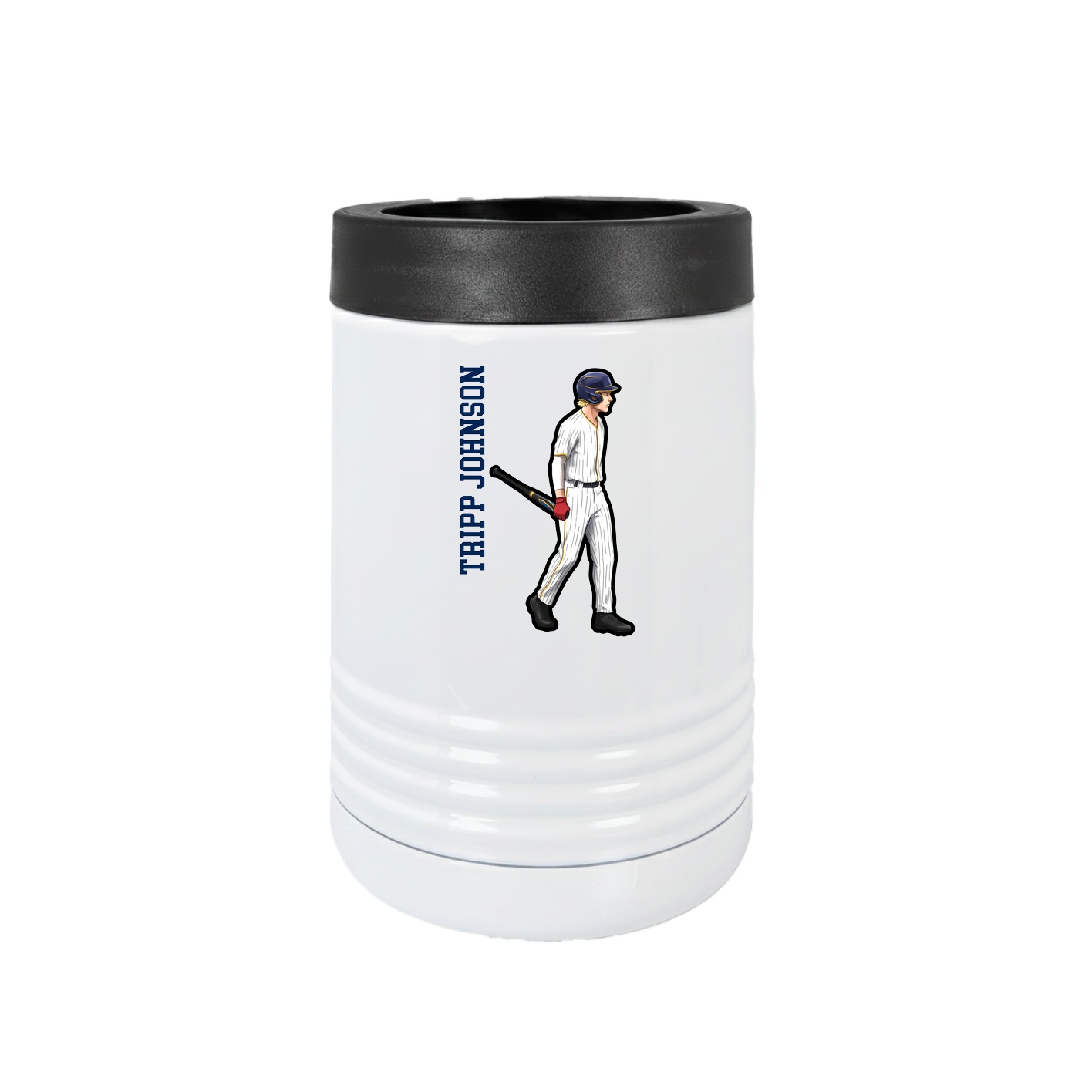 Beverage Holder — Name Vertical in White