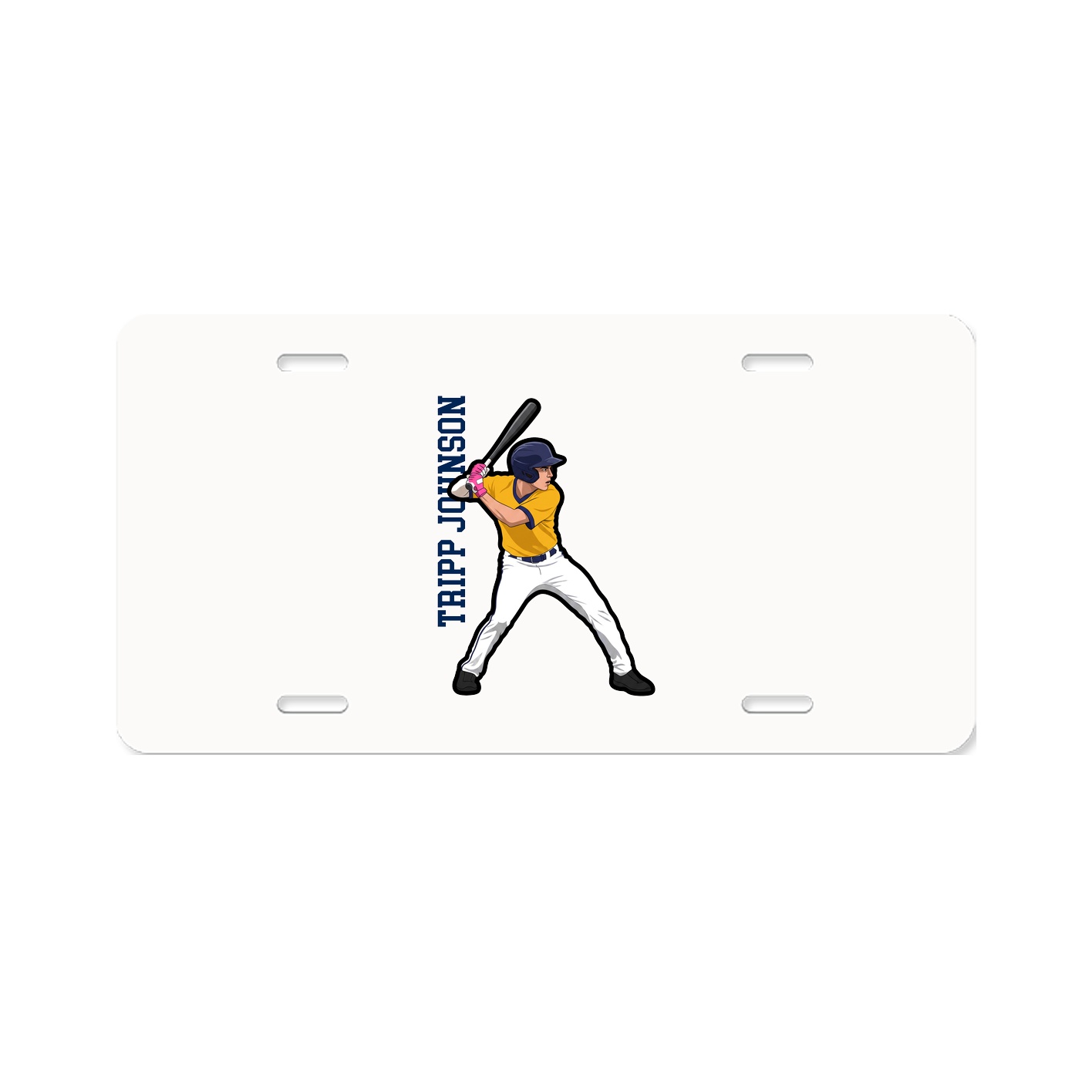 License Plate — Name Vertical in Classic