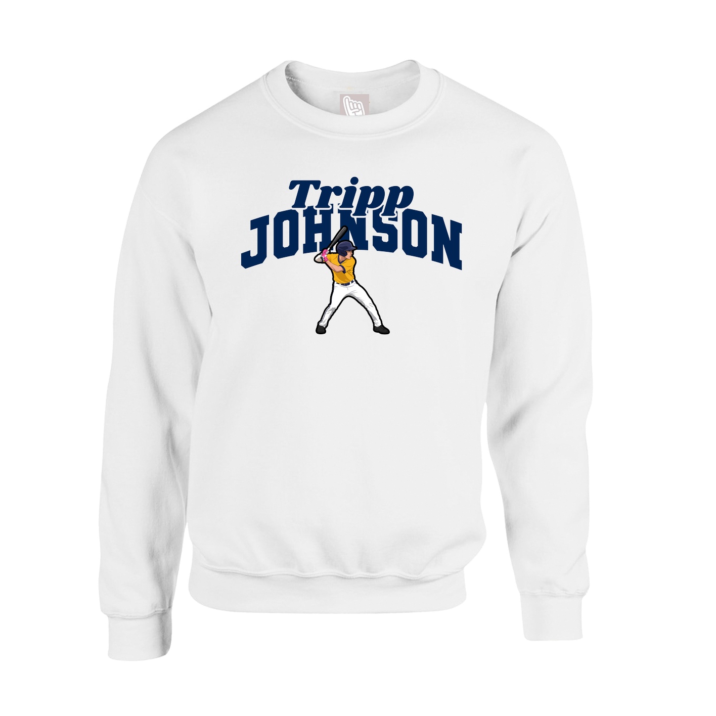 Fleece Crew — Signature Arch in White