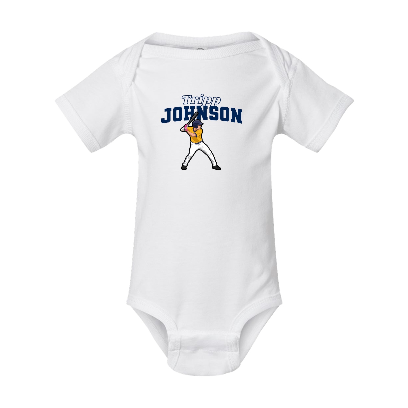 Baby Onesie — Name Arch in White