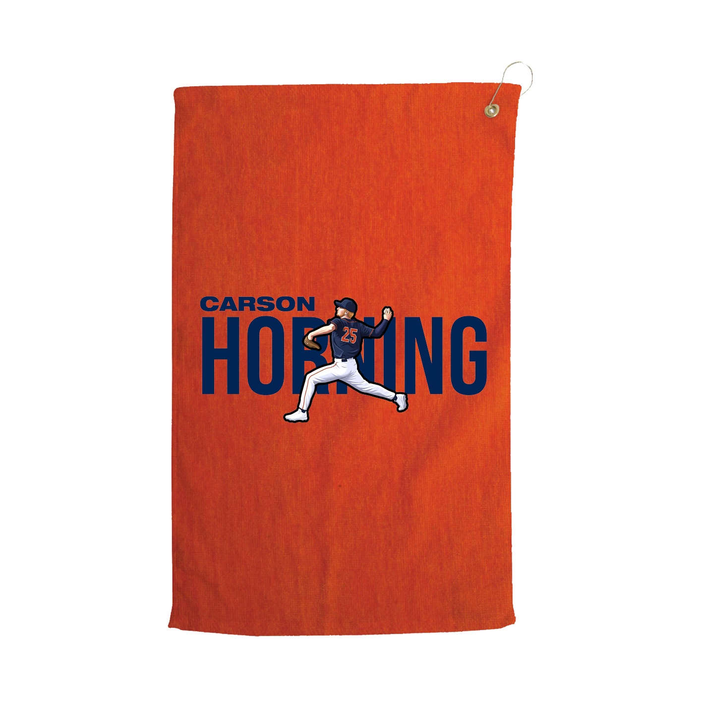 Golf Towel — Player Name in Orange