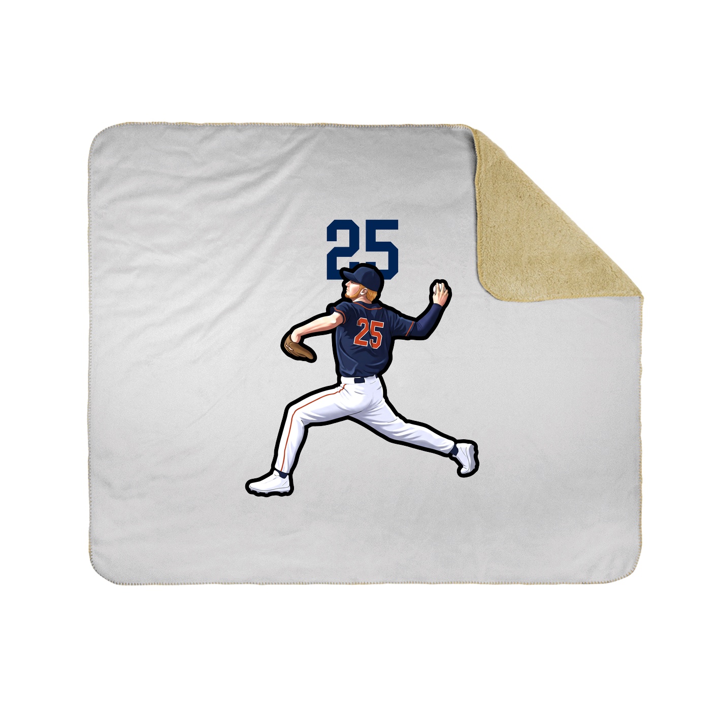 Throw Blanket — Number Top in White