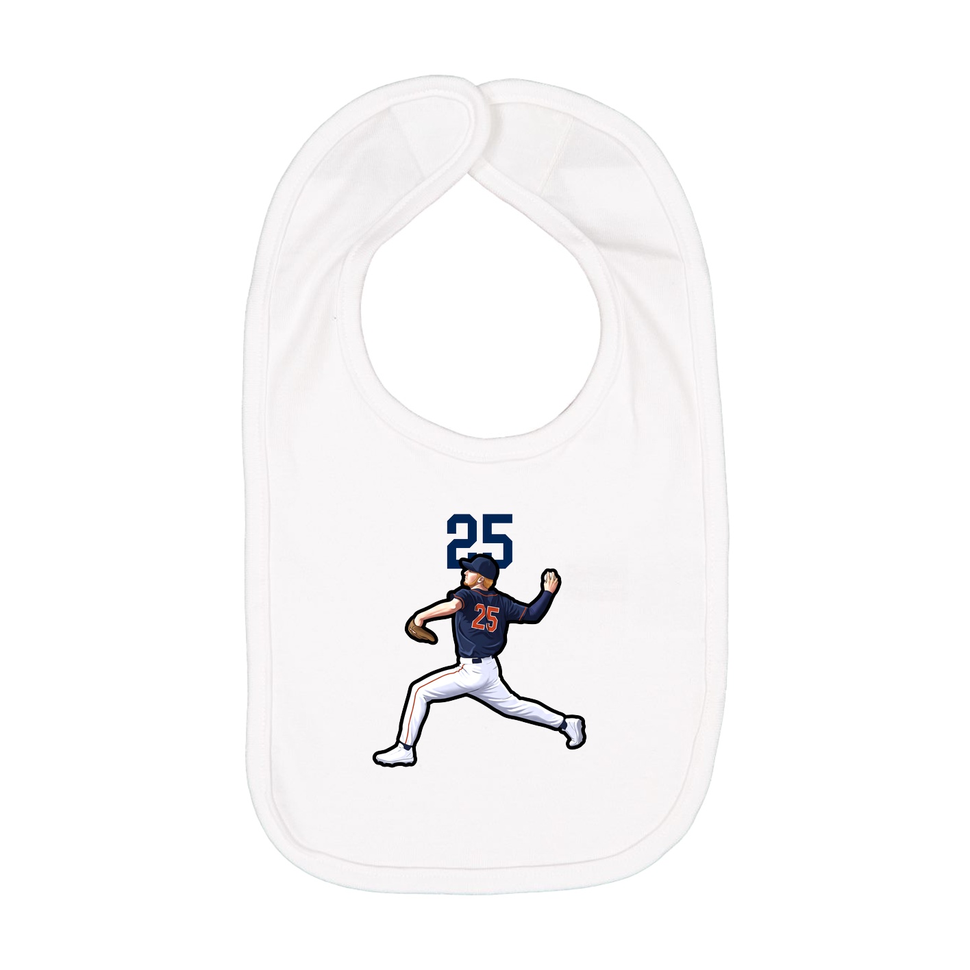 Infant Bib — Number Top in White