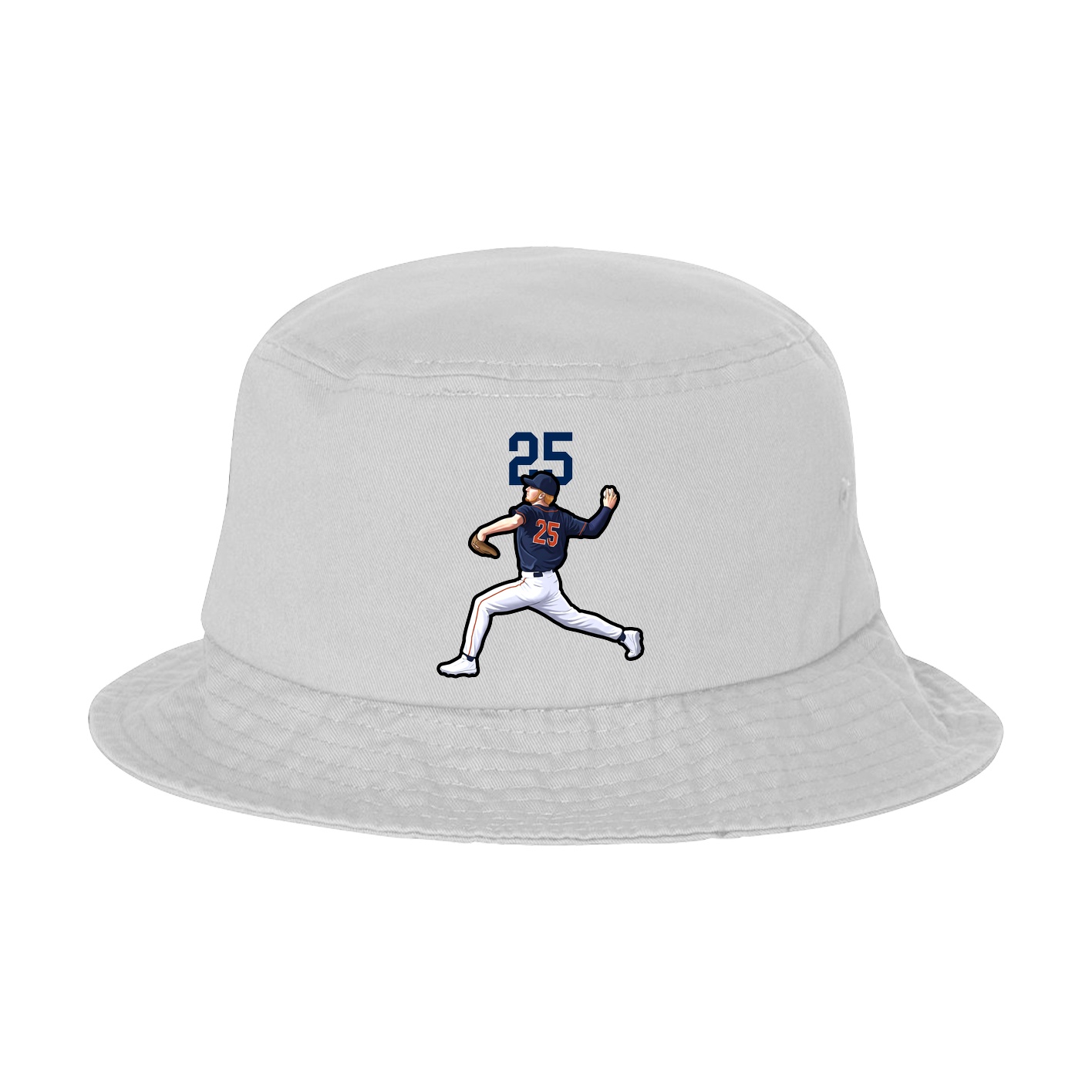 Bucket Cap — Number Top in White