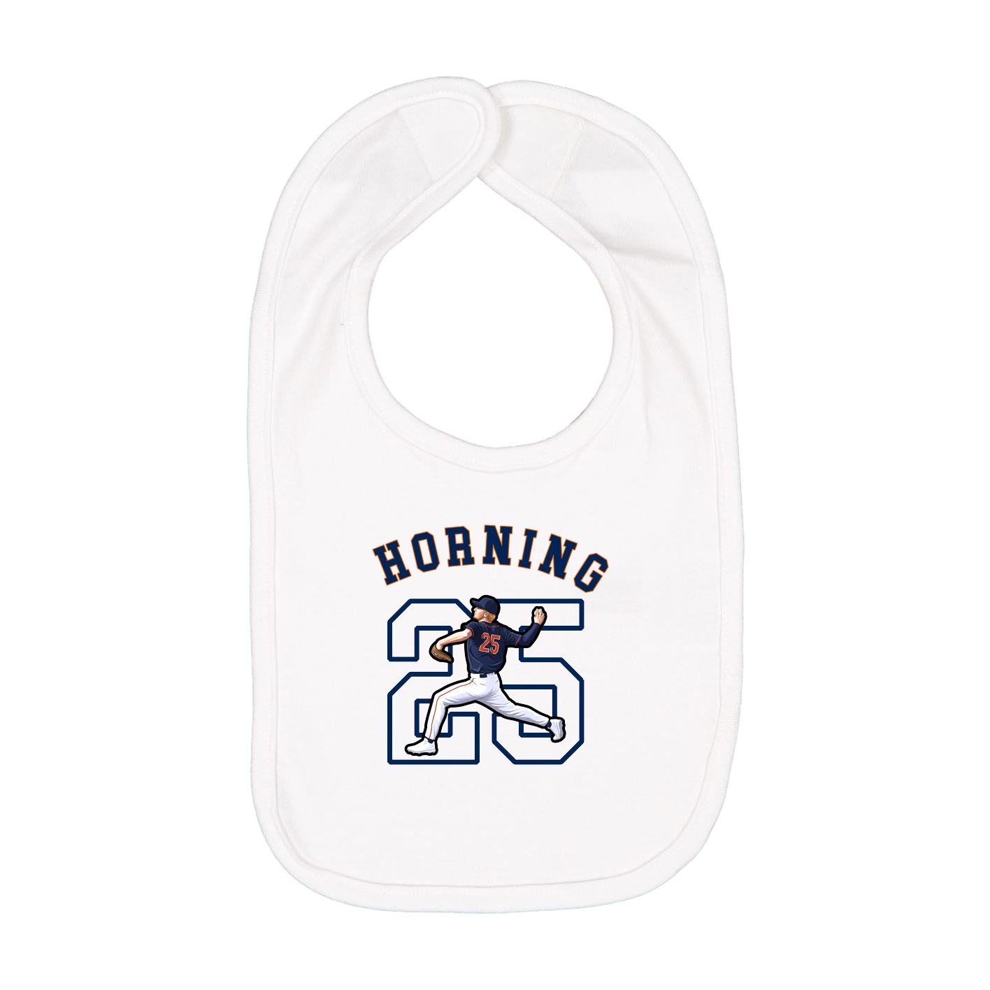 Infant Bib — Shirsey Arch in White