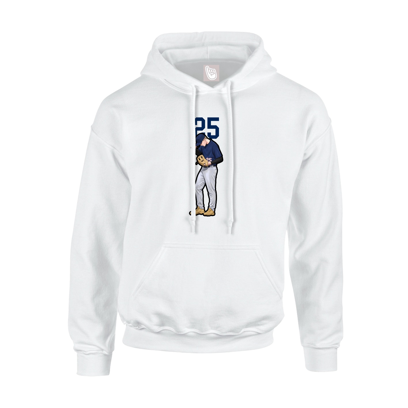 Youth Hoodie — Number Top in White