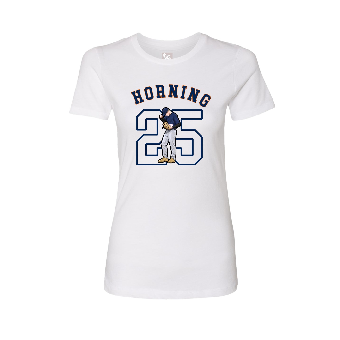 Fitted Women's Tee — Shirsey Arch in White