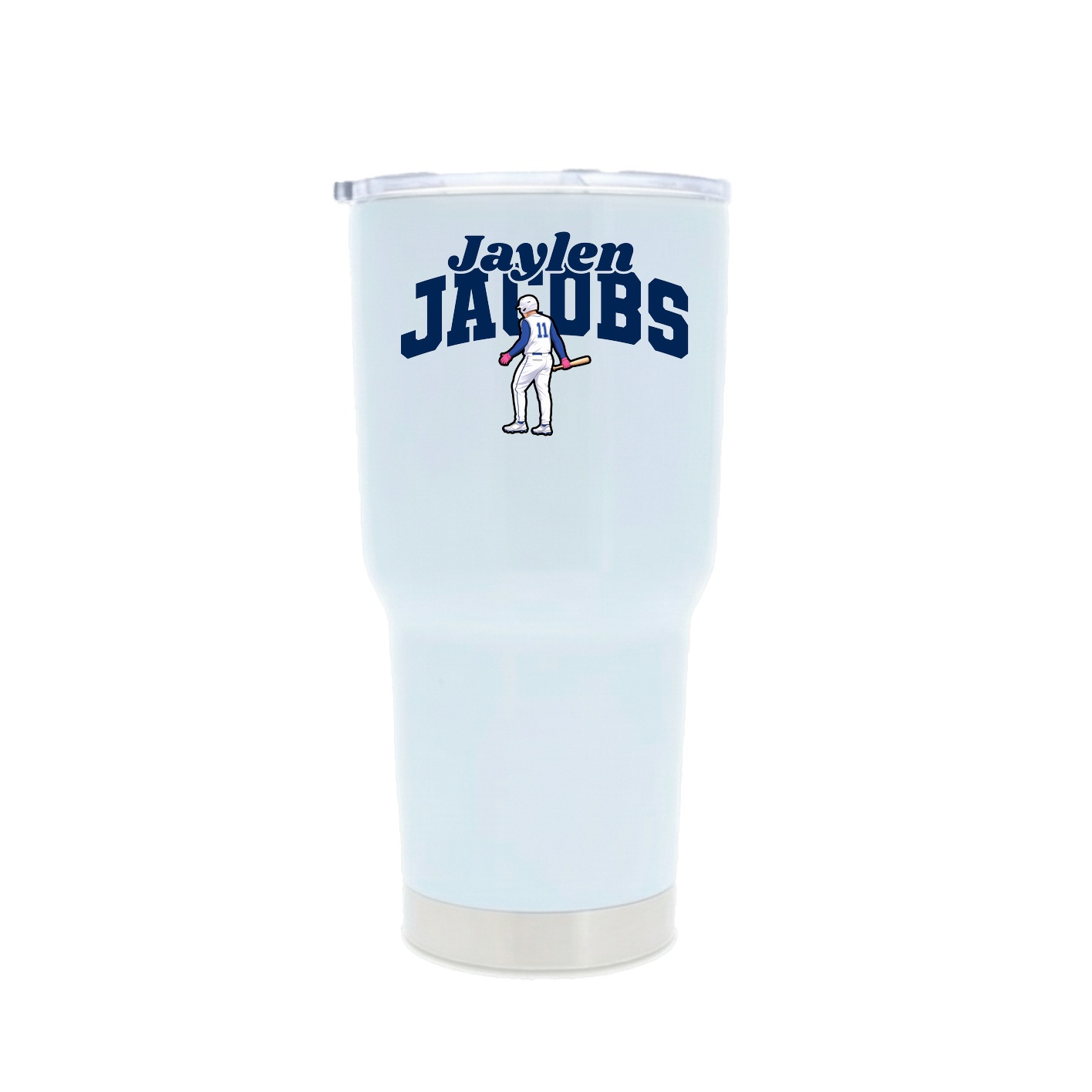 30oz Stainless Steel Tumbler — Signature Arch in White