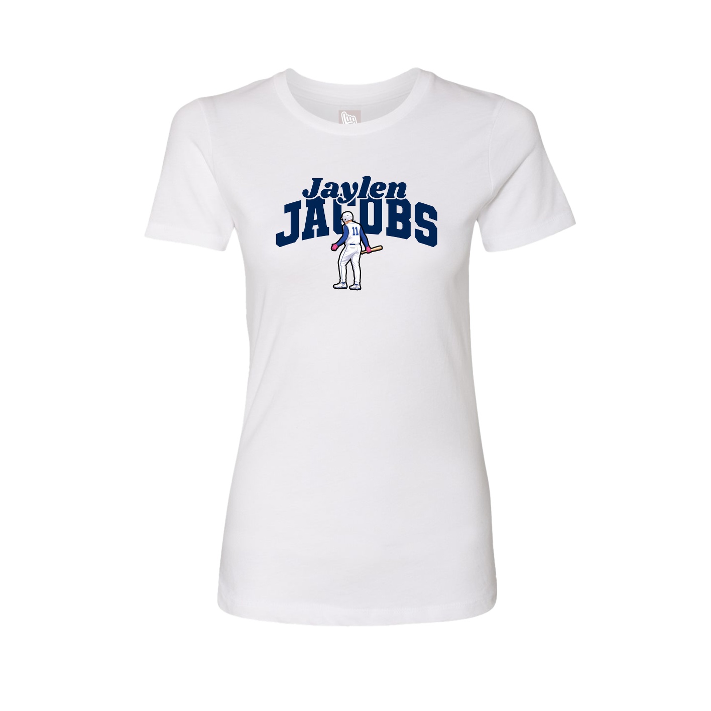 Fitted Women's Tee — Signature Arch in White