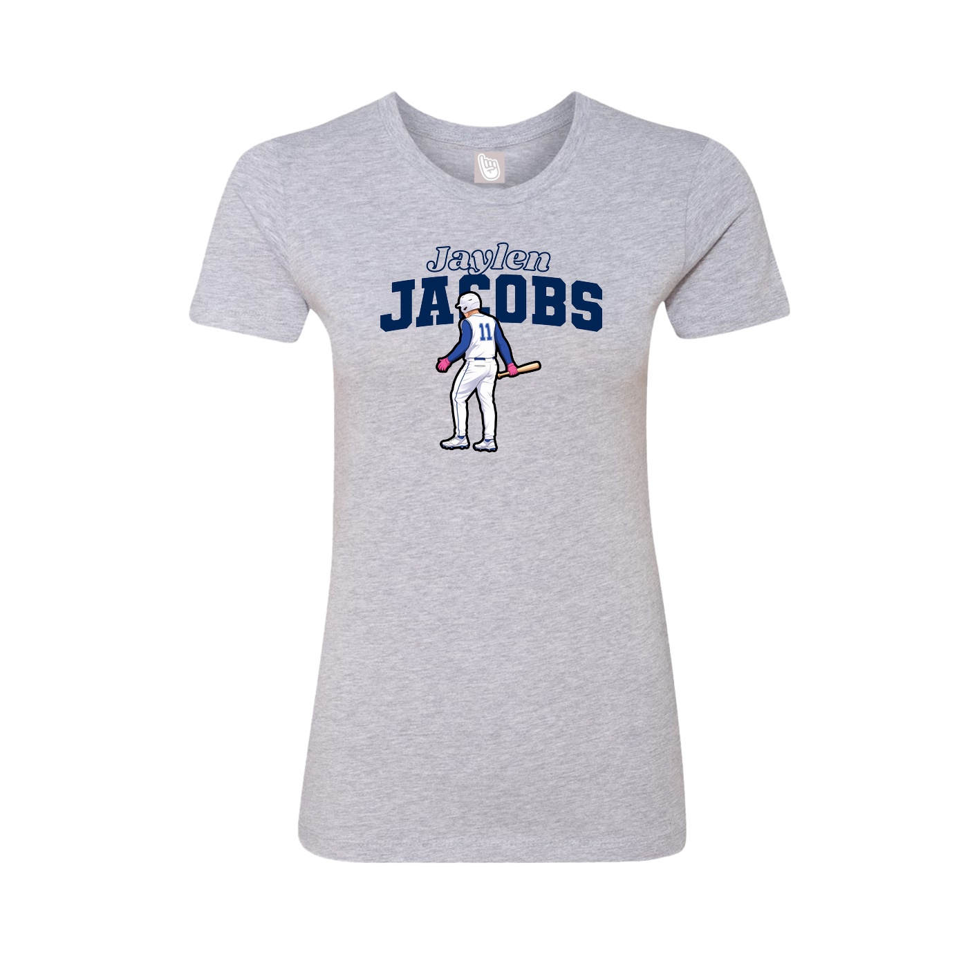 Fitted Women's Tee — Name Arch in Grey