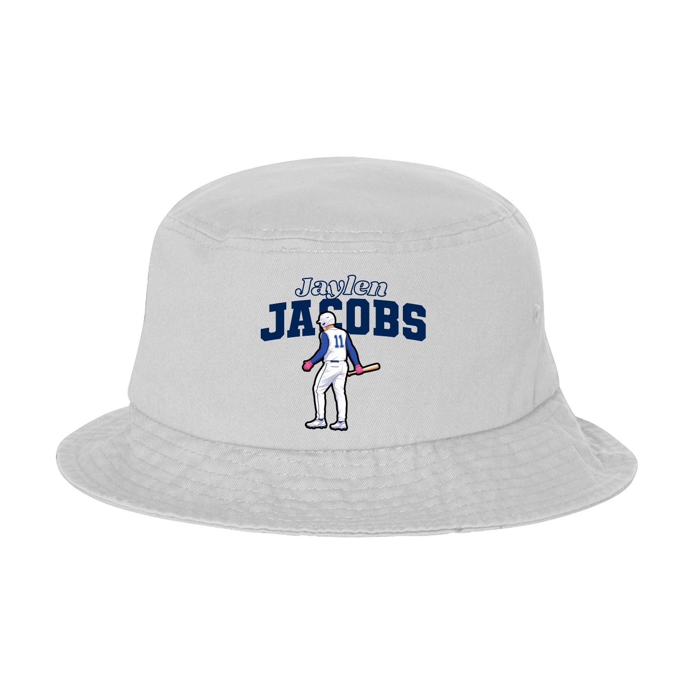 Bucket Cap — Name Arch in White