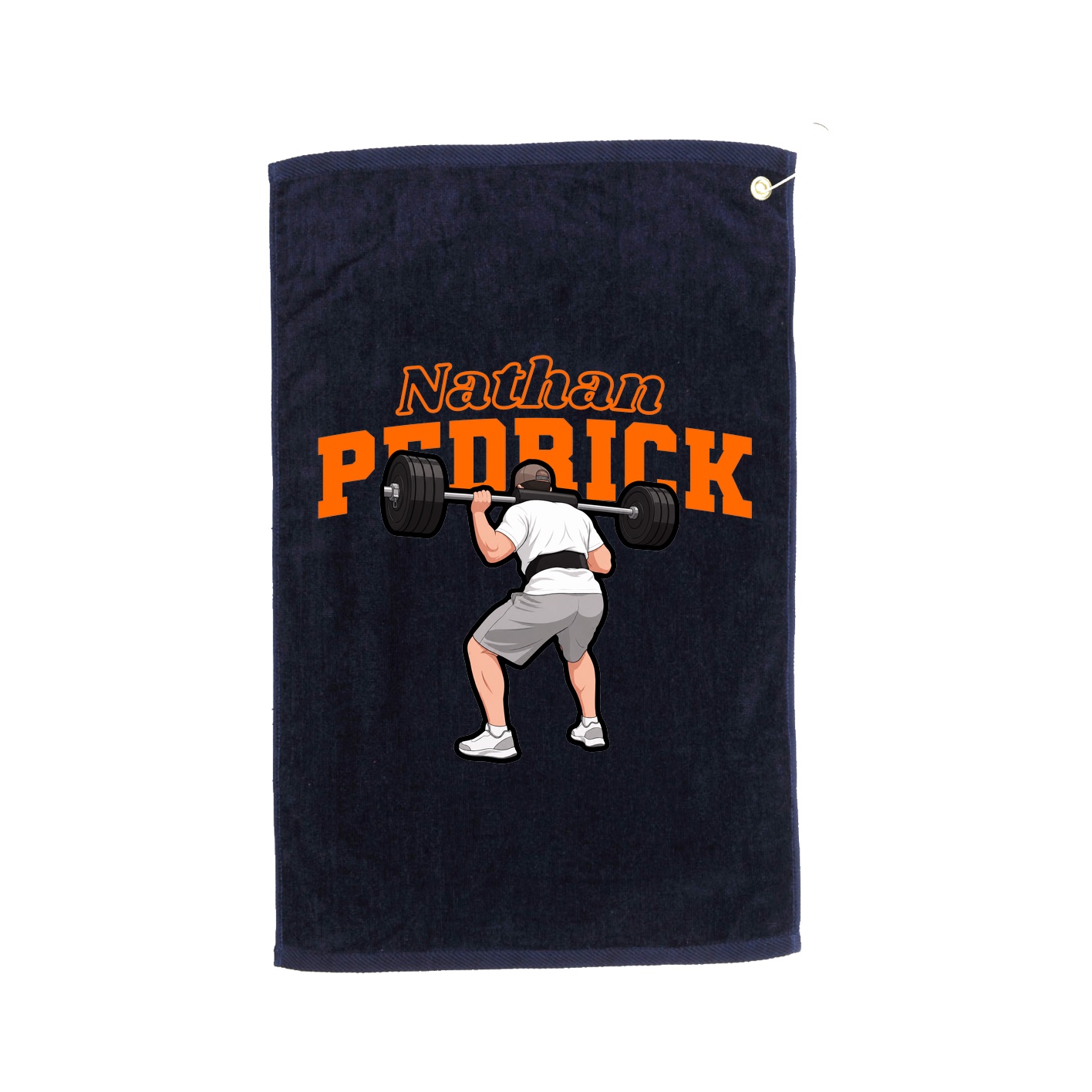 Golf Towel — Name Arch in Navy