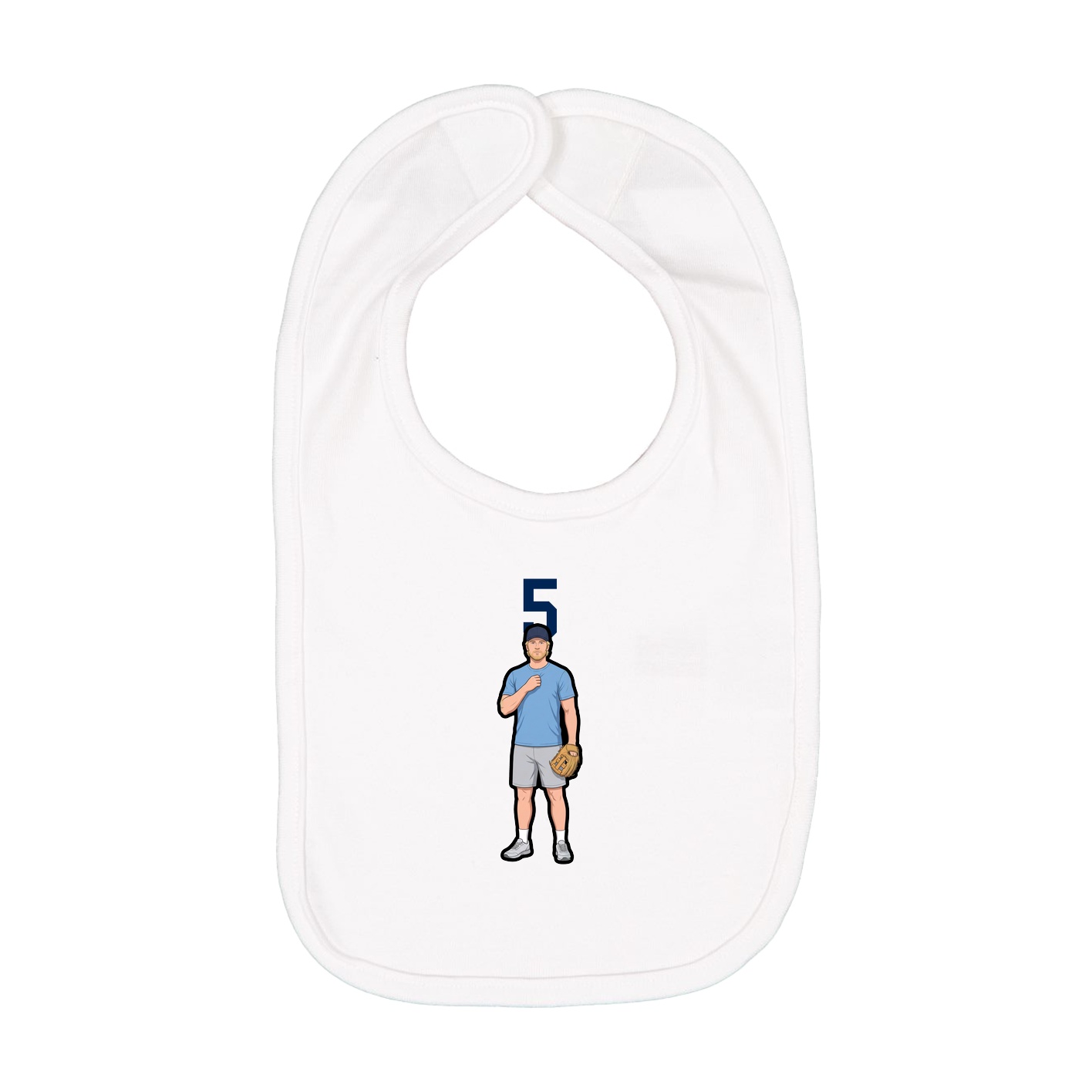 Infant Bib — Number Top in White