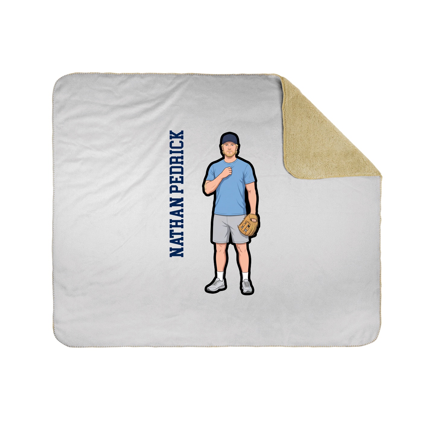 Throw Blanket — Name Vertical in White