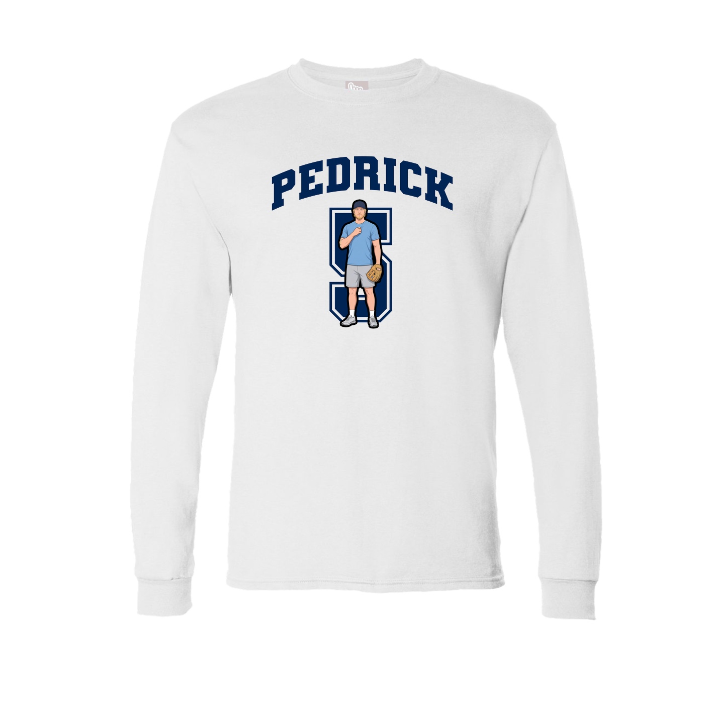 Long Sleeve Tee — Number in White