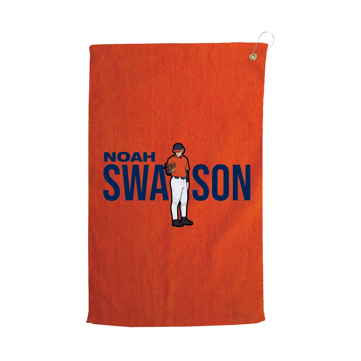 Golf Towel — Player Name in Orange
