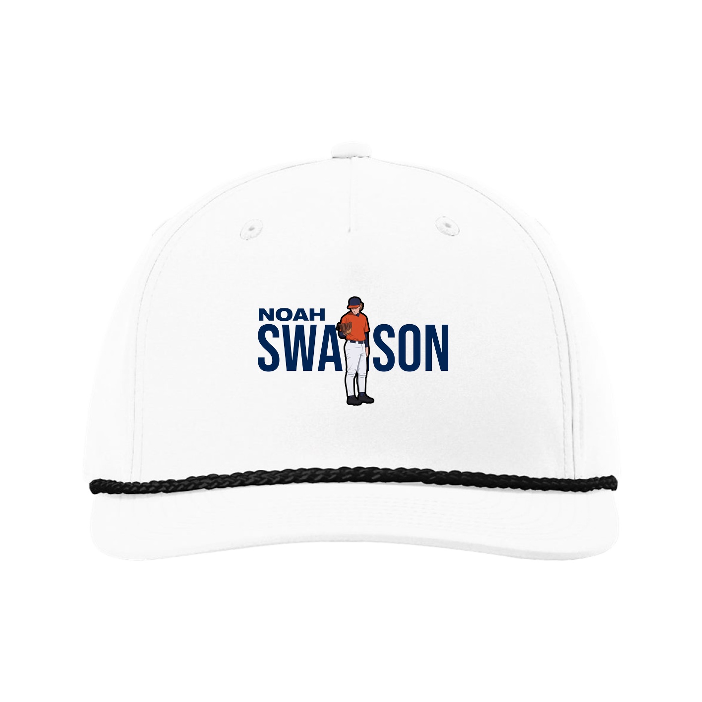 Five-Panel Classic Rope Cap — Player Name in White
